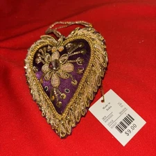 Vintage MAY DEPT STORE Heart Ornament -Made In India- Estate Find