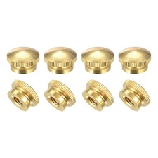 Brass Knurled Thumb Nuts, M8x1.25mm Round Stepped Knobs Fasteners 8Pcs