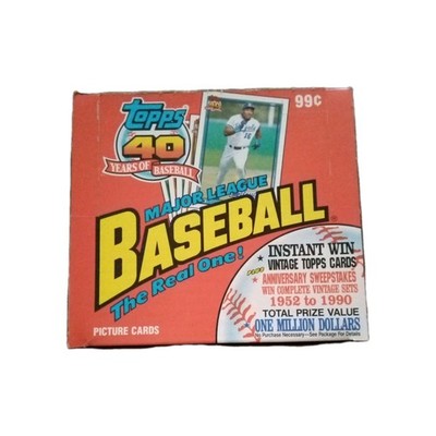 1991 Topps Baseball Cello Box  24 Sealed Packs!