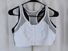 Fruit of The Loom 2 PACK Womens Front Close Sports Bra White/Gray/Black Size 40