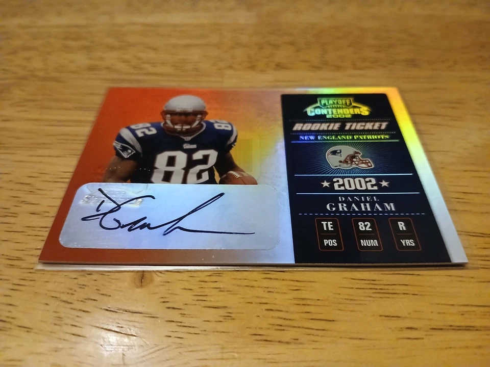 2002 Playoff Contenders DANIEL GRAHAM Rookie Ticket Auto #'d 180/185. Patriots. - Image 4 of 4