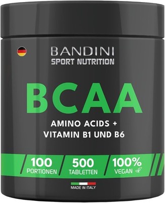 Bandini  BCAA 500 Tabletten + Vitamin B1 & B6 | Verzweigtkettige Aminosäuren... 