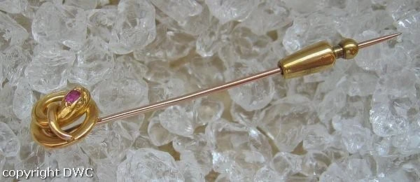 Ansteck Nadel Brosche mit Rubin Rubine in 750 er Gold Antik - Bild 3 von 4