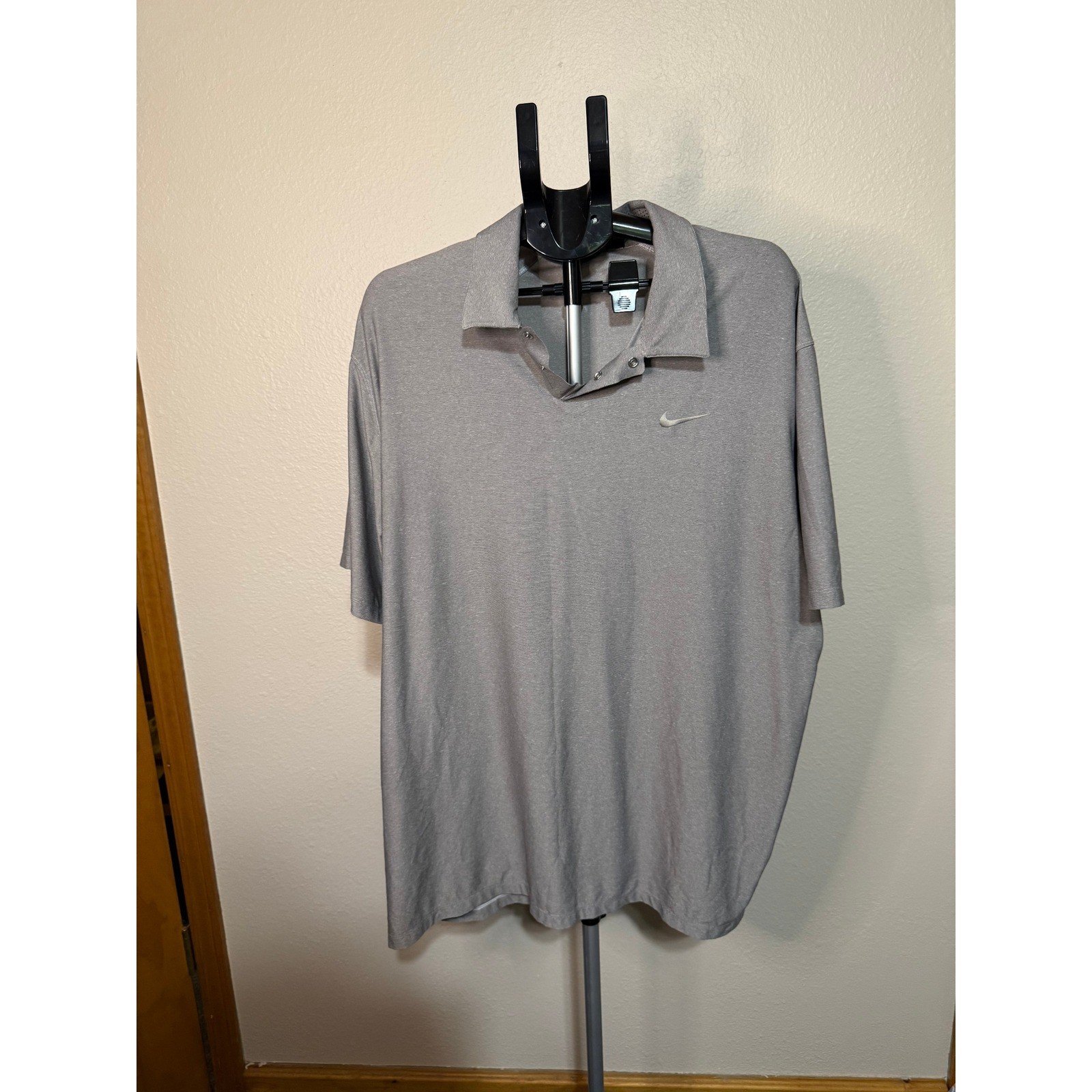 Nike Tiger Woods Collection Dri-FIT Golf Polo Shirt Mens XXL Grey Short Sleeve