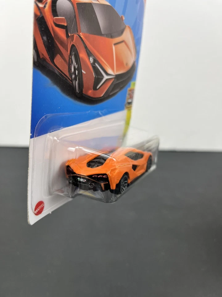 Hot Wheels 2023 Mainline HW Exotics Lamborghini Sian FKP 37 Orange #163 - Image 4 of 4