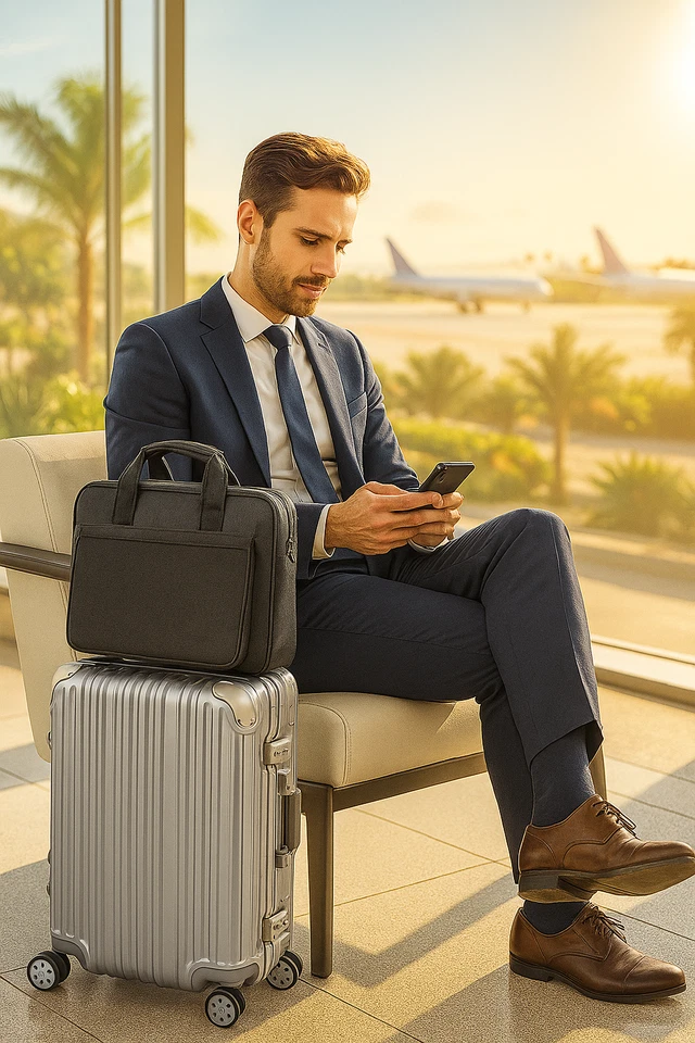 Travelhouse London Aluminium Rahmen - PC Hartschalenkoffer Handgepäck Silber - Bild 2 von 4