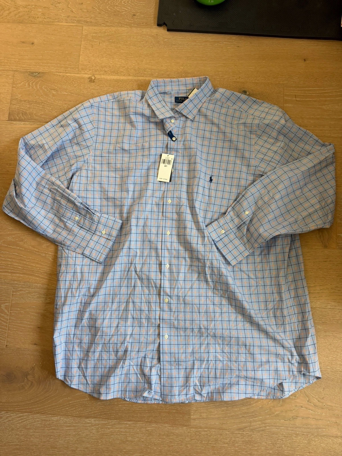 Polo Ralph Lauren Performance Button Down Shirt 3XLT Big Tall Stretch Blue Multi