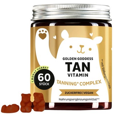 Golden Goddess Tanning Gummies - mit Lutein, 60 stück (1er Pack), Orange 