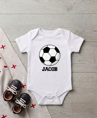 Personalisierter Baby Fußball Strampler mit individuellem Namen Fußball Baby Body Sport