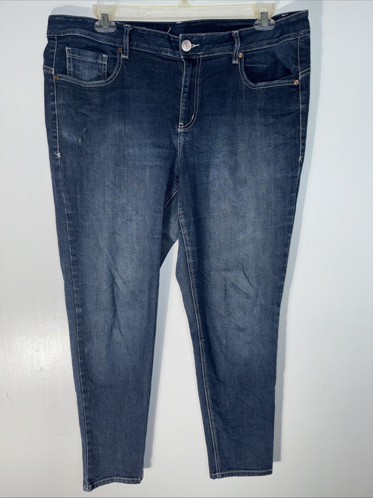 Lane Bryant Genius Fit Skinny High Rise Denim Blue Jeans Sz 18