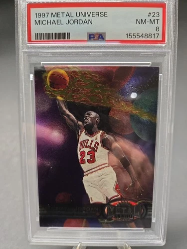 1997 METAL UNIVERSE #23 MICHAEL JORDAN - PSA 8 NM-MT - SP - RARE -