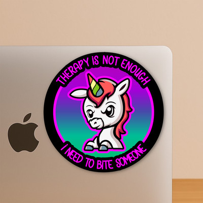 Funny Unicorn Sticker - I Don't Need Therapy Decal for Laptops & Tumblers