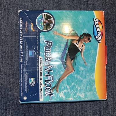 Pack-N-Float 2-in-1 Pool Chair and Tote Bag, Blue Palm