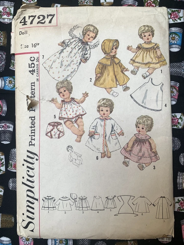 *VTG* Simplicity 4727 Sz 16” doll wardrobe for Betsy Wetsy, Carrie Cries UC/FF - Image 4 of 4