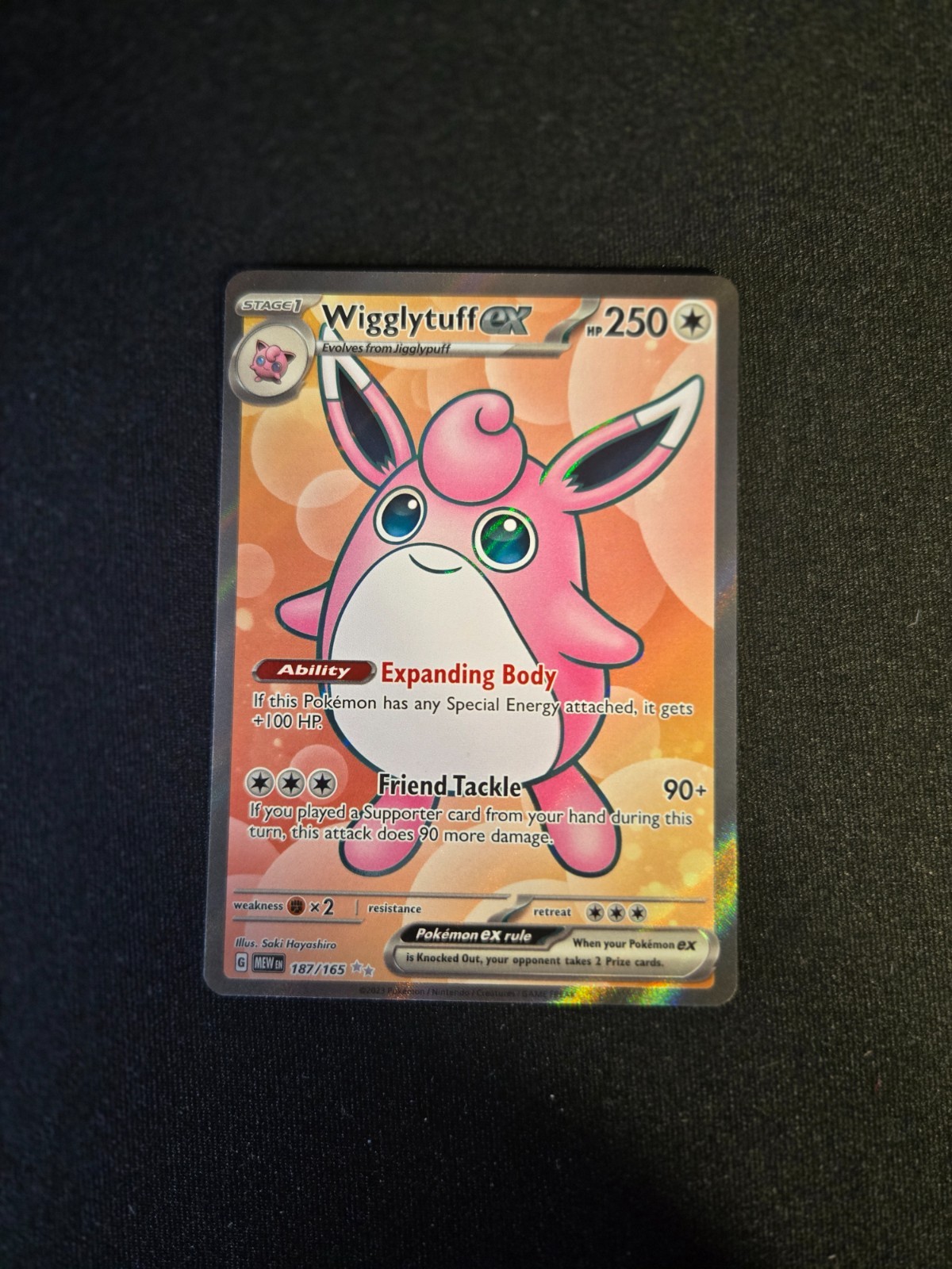 Pokemon Wigglytuff ex 187/165: Scarlet & Violet 151, Ultra Rare, Holo, NM