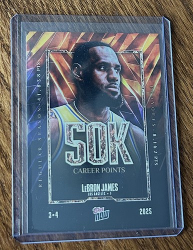 2025 Topps Now LeBron James 50K Career Points TCC Graded Gem Mint 10 Presale