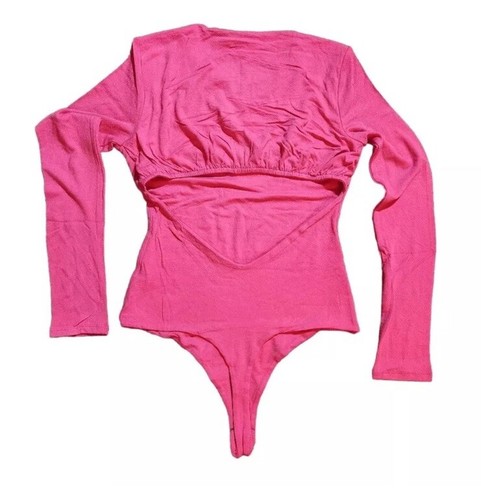 NWOT Naked Wardrobe Bodysuit Size XL Cutout Pink - Picture 2 of 3