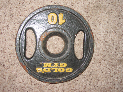 Lot De 2 Poids Olympiques Vintage Gold's Gym 5 Lb - Total 10 Lbs - Noir Et Or - Rare