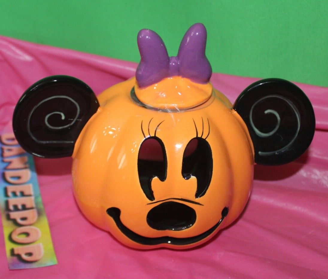 Disney Minnie Mouse Pumpkin Ceramic Candle Holder Luminaire Zrike
