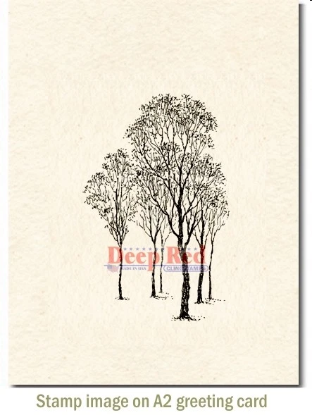 Estampillas rojas profundas árboles de invierno estampilla adhesiva de goma Foto 3 de 3