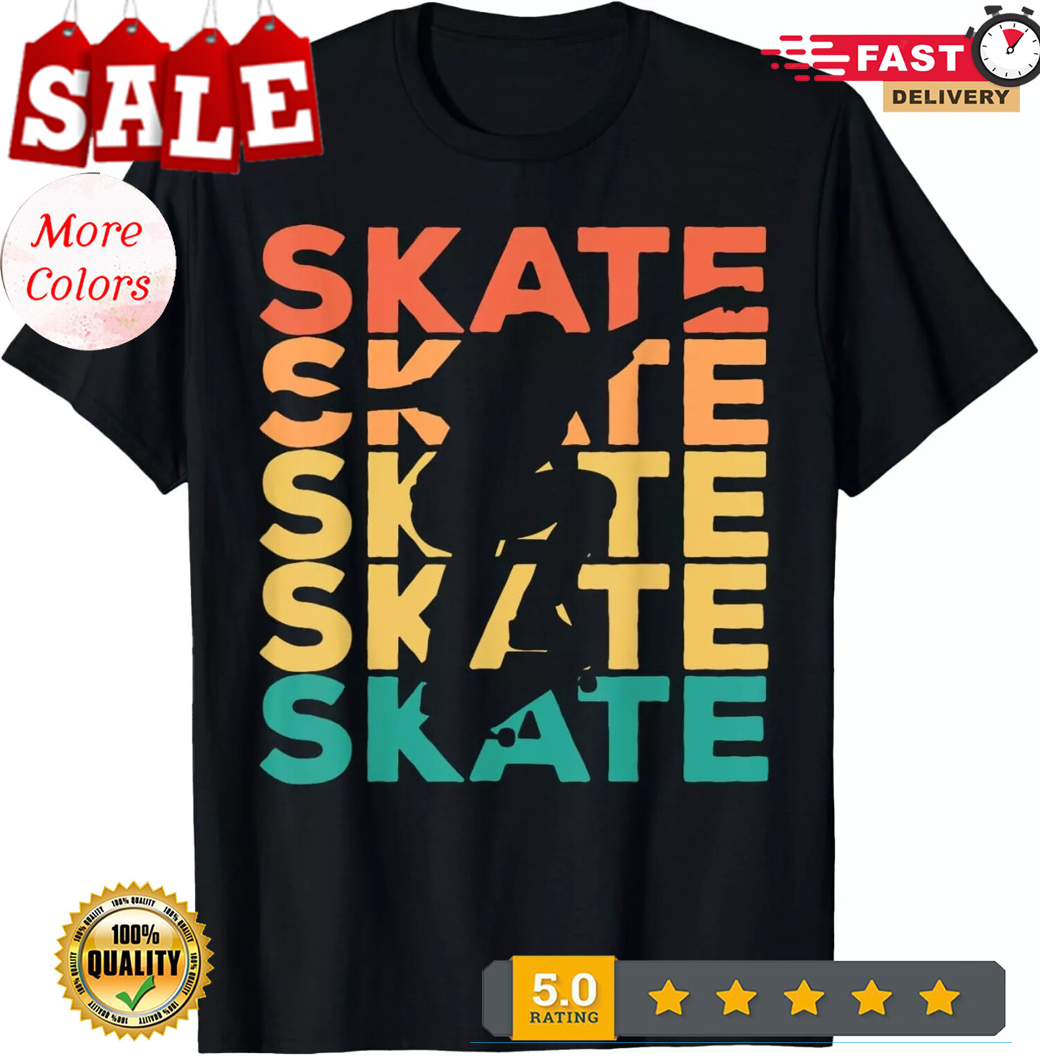 Retro Vintage Skating Gift For Skaters Gift Unisex T-Shirt
