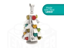 White Christmas Tree Ornament Made with Real LEGO Holiday Stocking Stuffer