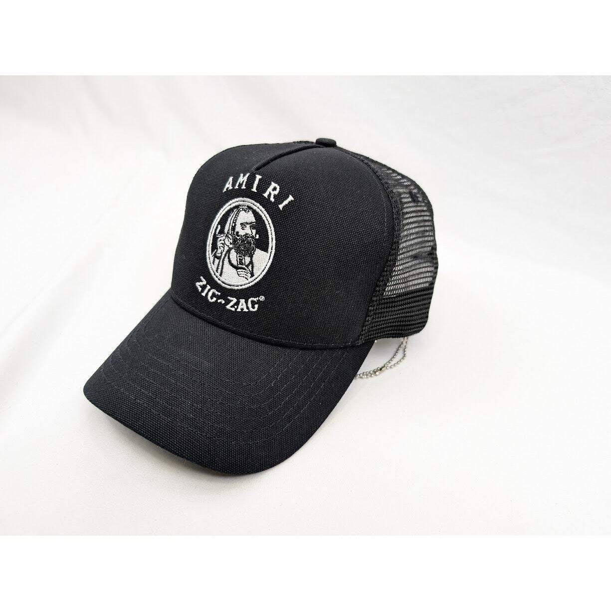 Amiri Q:5 / Zig Zag Trucker Hat / Cap in Black BNWT OS image 5