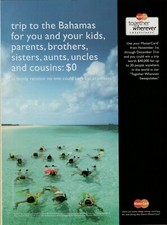2004 Mastercard Bahamas Snorkeling Skin Diving Parents Kids Vintage Print Ad