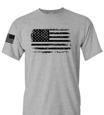 USA Distressed Flag Men T Shirt Patriotic American Tee S - 4XL