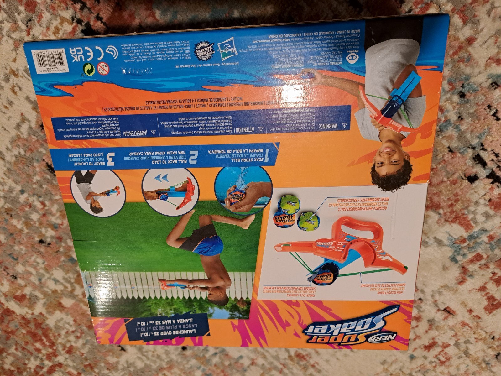 Nerf Super Soaker Storm Ball Wrist Rocket Slingshot W 4 Water Absorbent Balls