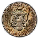 1964 50c Kennedy Half Dollar - Rainbow Pattern Rev Toning - BU - SKU-H2470