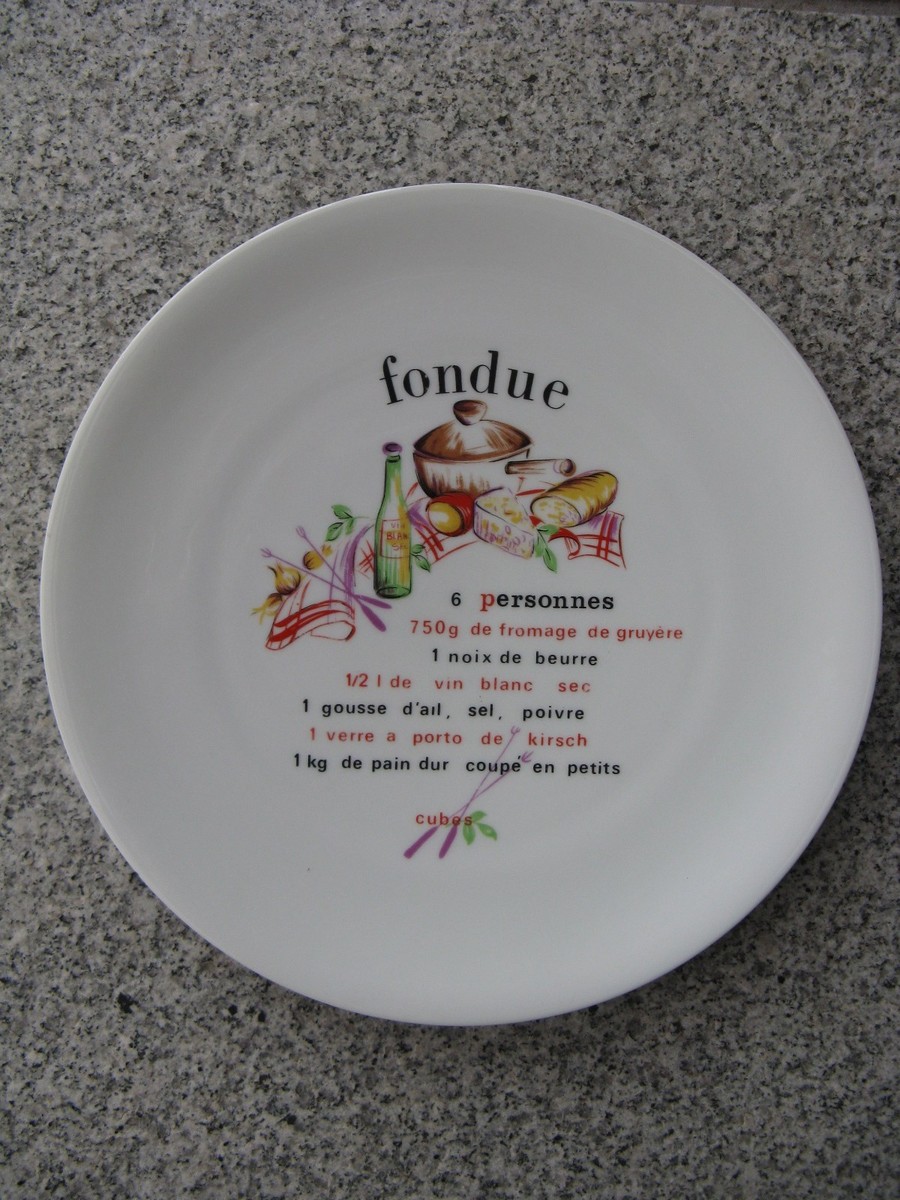 Assiettes à Fondue Bourguignonne, St Amand, Modèle Charme. (X 6) Céramique