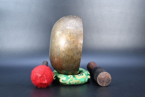 C# Note Base/Root Chakra Antique Singing Bowl Set-7.12"In-Yoga & Mediation Bowls - Picture 5 of 10