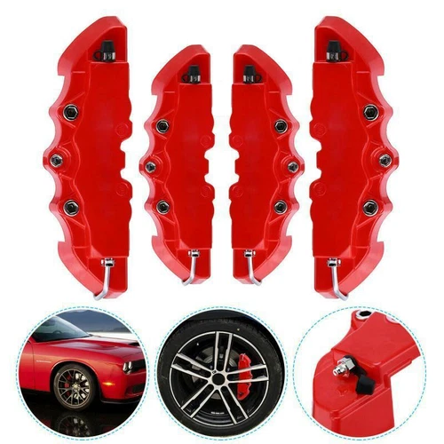 4PCS 3D Style Red M+L Car Disc Brake Caliper Cover Front & Rear Accessories Kits - Picture 18 of 22