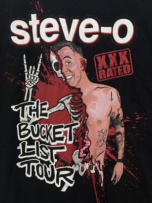 Steve-O Bucket List Tour XXX Rated T Shirt Sz XXL 2XL NEW NWD