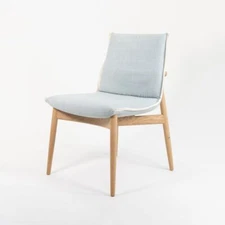 2021 EOO4 Dining Chair by EOOS for Carl Hansen Blue Fabric White Edge Oak Frame