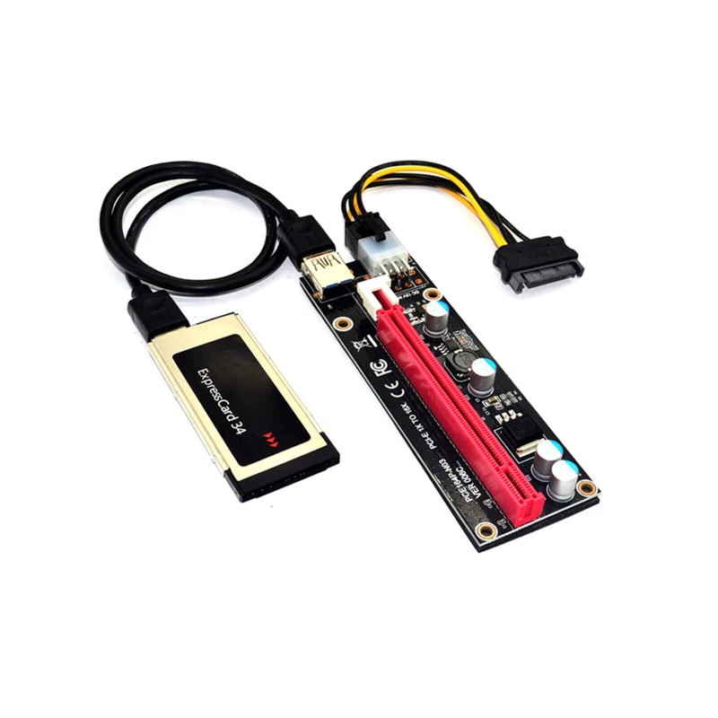 Expresscard Express Card 34mm to PCI E 16X Riser for Laptop External GPU Card US