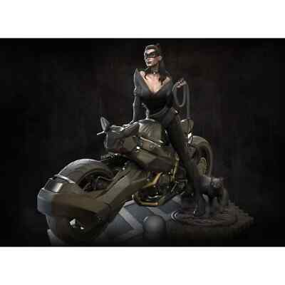 Catwoman with Bike Resin Sculpture Statue Model Kit Unpainted/Unassembled