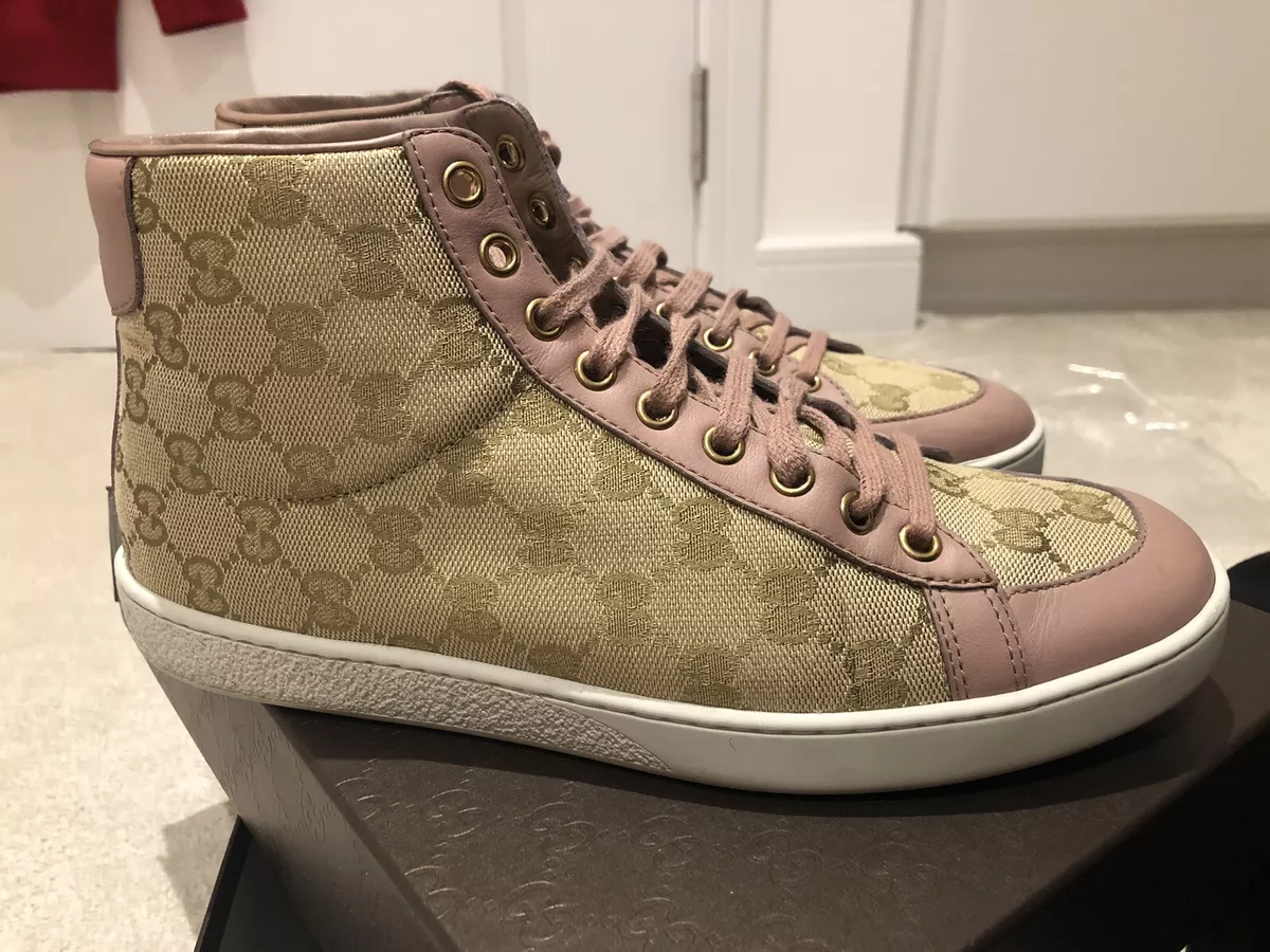 Gucci GG Canvas & Leather High-top Sneaker in Natural