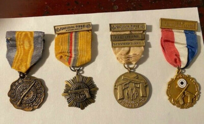 4 different vintage Team Match Shooting Competition Medals