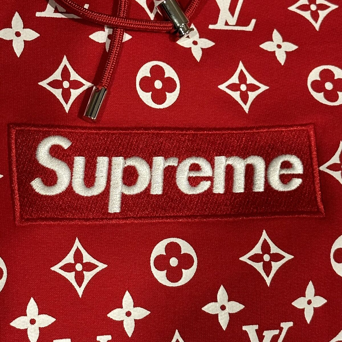 Pupreme Box Logo Monogram Hoodie | Paws Circle | Streetwear for Dog Red / S