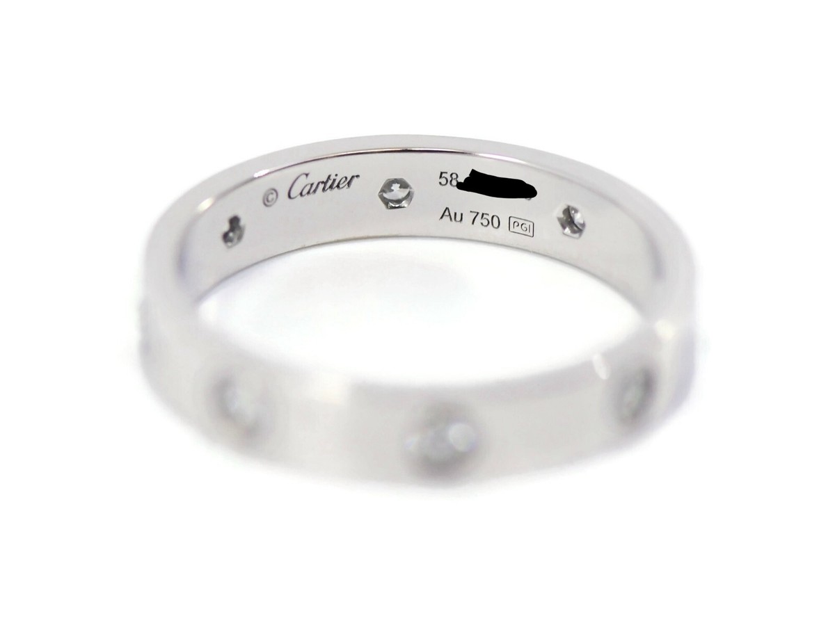 Cartier 18k White Gold 8 Diamond Love Ring Size 58 | eBay