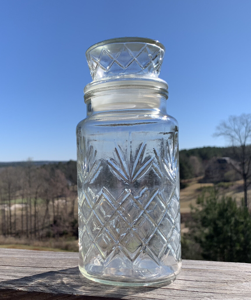 Empty Jar Pineapple Tea Coffee Sugar Canisters Vtg Apothecary