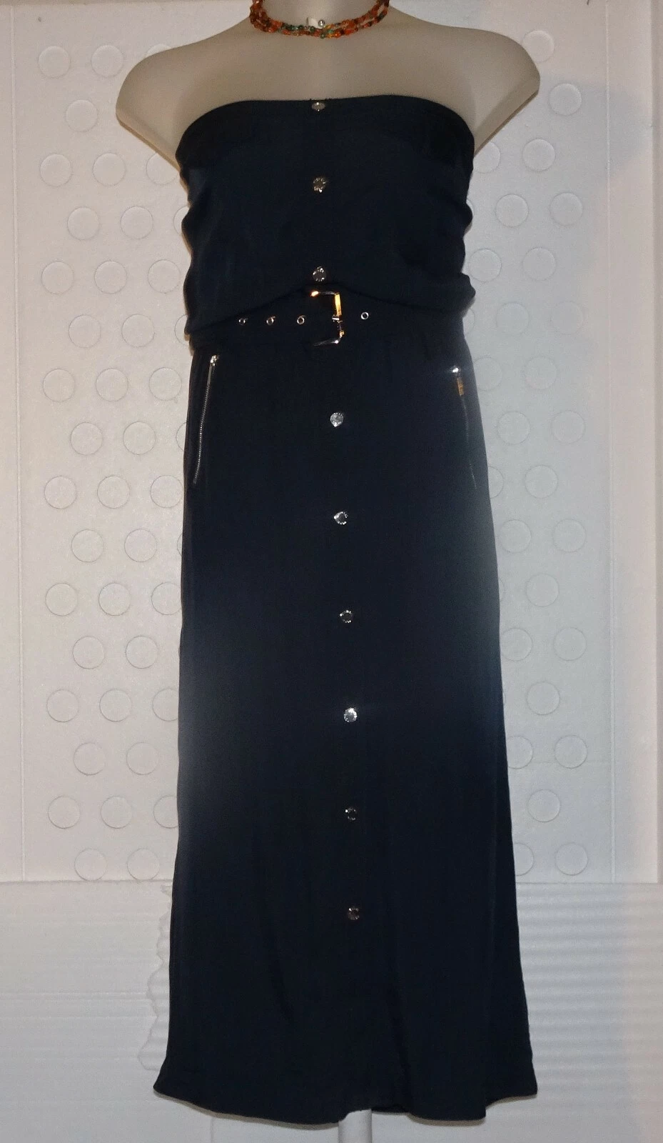 MICHAEL Michael Kors abito midi senza spalline blu navy 14