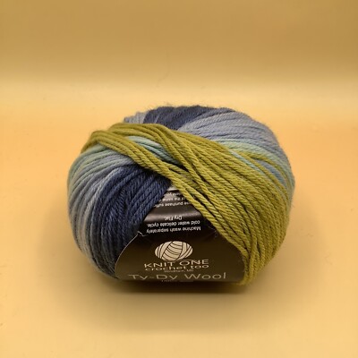 Knit One Crochet Too Ty-Dy Wool Multicolor : Green, Blue/Yarn Ball 218 Yards 