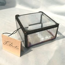 J. Devlin Glass Box Clear Iridescent 3.25" x 3.25 " x 2 " Beveled Top 49.99