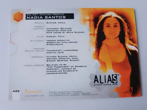 Mia Maestro Inkworks 2004 Alias Season 3 Autograph A22 Nadia Santos - Picture 2 of 6