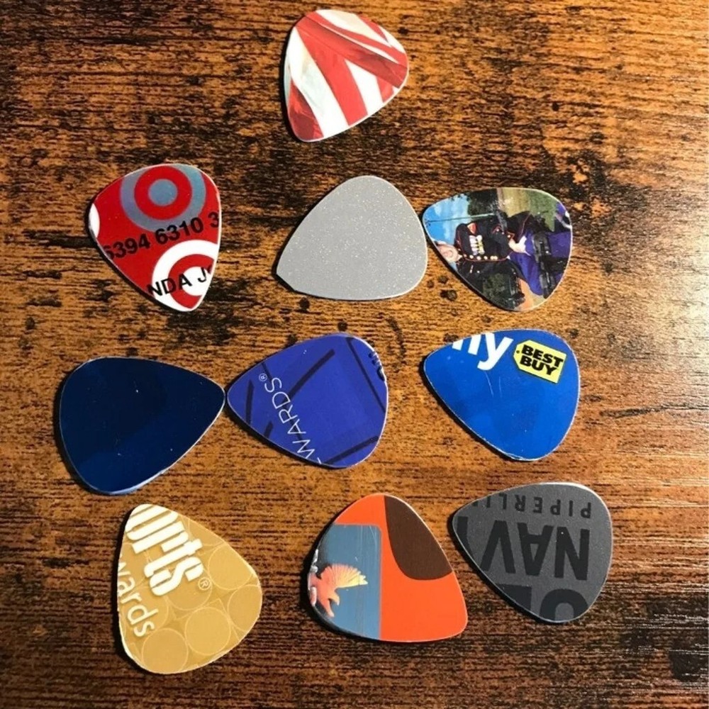 10 recycled Handmade guitar picks