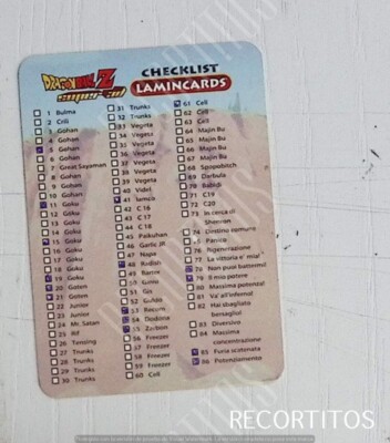 dragon ball lamincards edibas new edition super 3d Checkliste