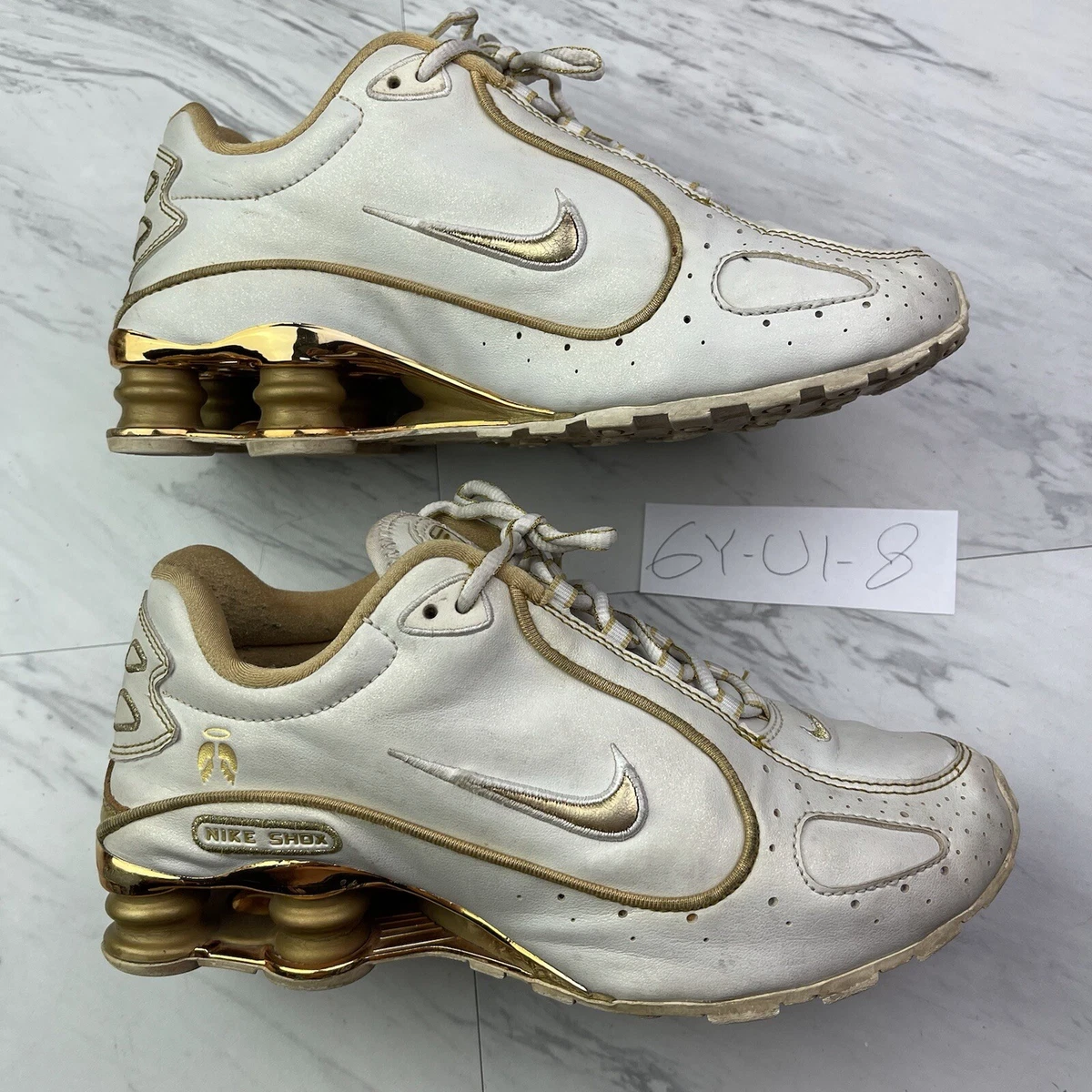 latín web Raramente Nike Shox -(Youth Size 6Y)- Womens Size 7.5 Gold Cream Metallic |U1-8 | eBay